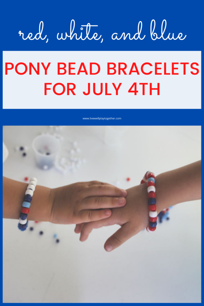 These fun red, white, and blue bracelets are an easy July 4th craft that you can do with your kids to celebrate Independence Day.