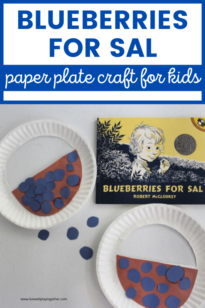 This paper plate blueberry pail craft is a fun hands-on activity for the children's book, Blueberries for Sal