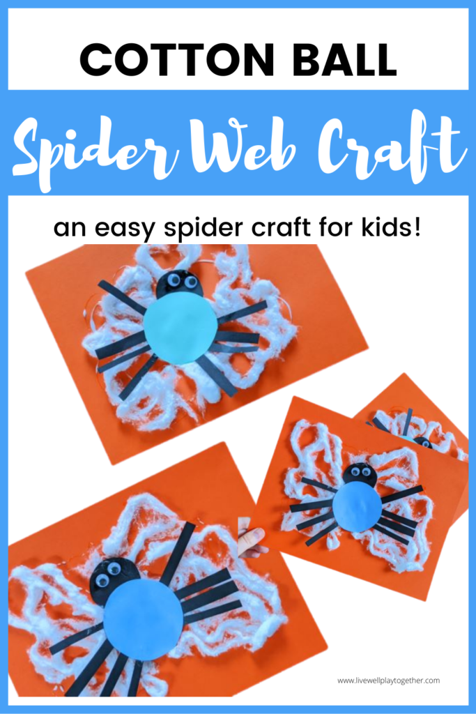 Whether you are looking for a creepy crawly Halloween spider craft for kids, or doing a fun spider study, this easy spider craft (complete with a spider web made from cotton balls) is sure to be a hit!