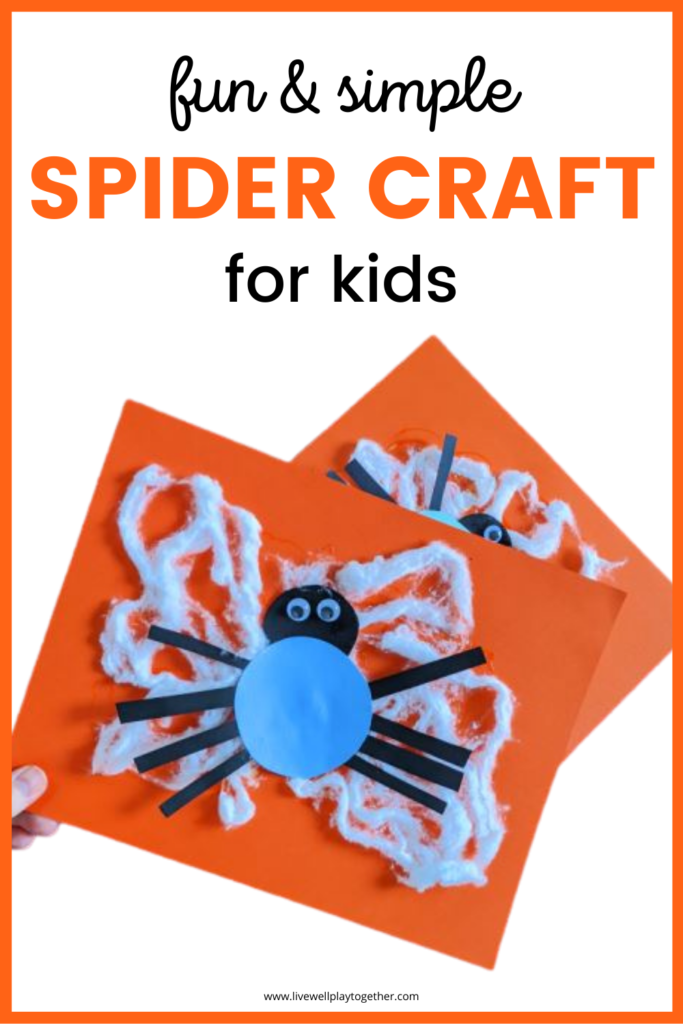 Whether you are looking for a creepy crawly Halloween spider craft for kids, or doing a fun spider study, this easy spider craft (complete with a spider web made from cotton balls) is sure to be a hit!