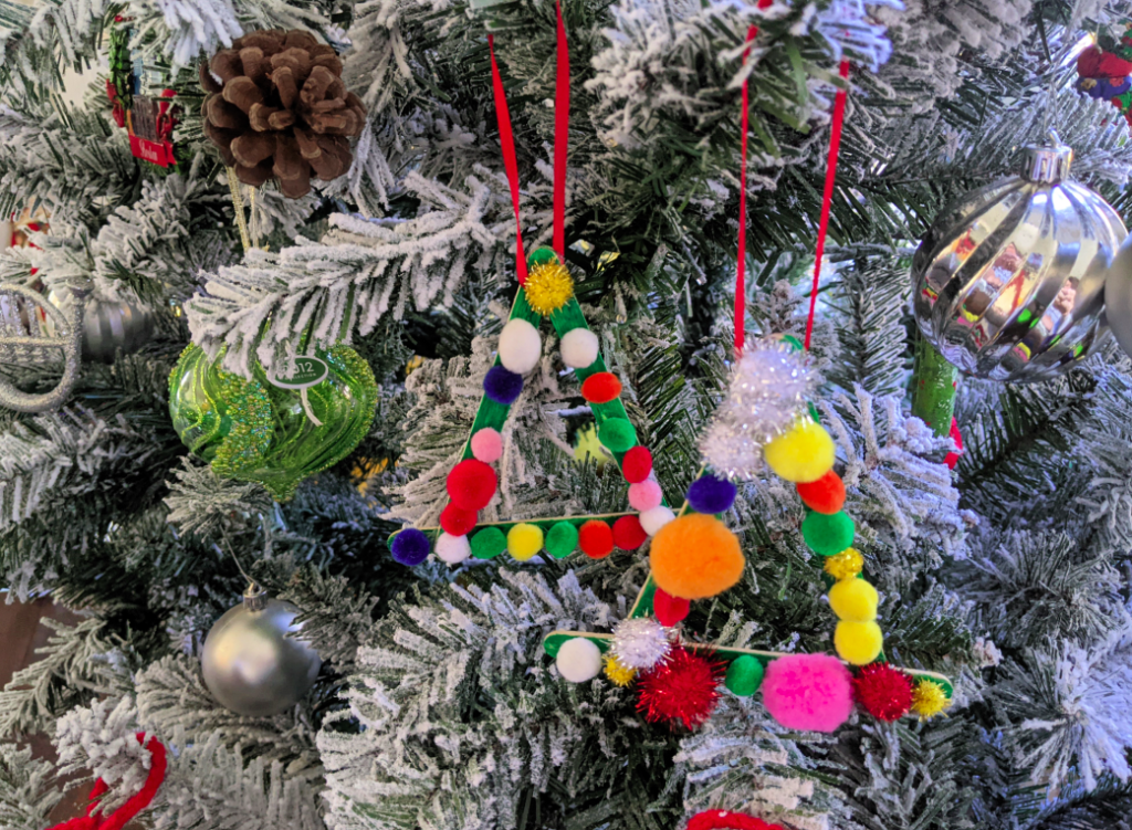 DIY Christmas ornaments on the Christmas tree