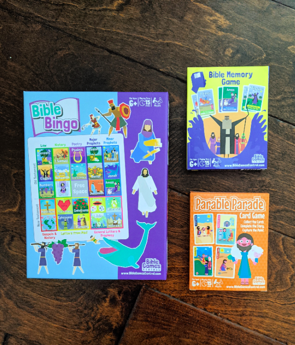 Bible games for kids - Bible Bingo, Bible Memory Game, and Parable Parade from Bible Games Central 
